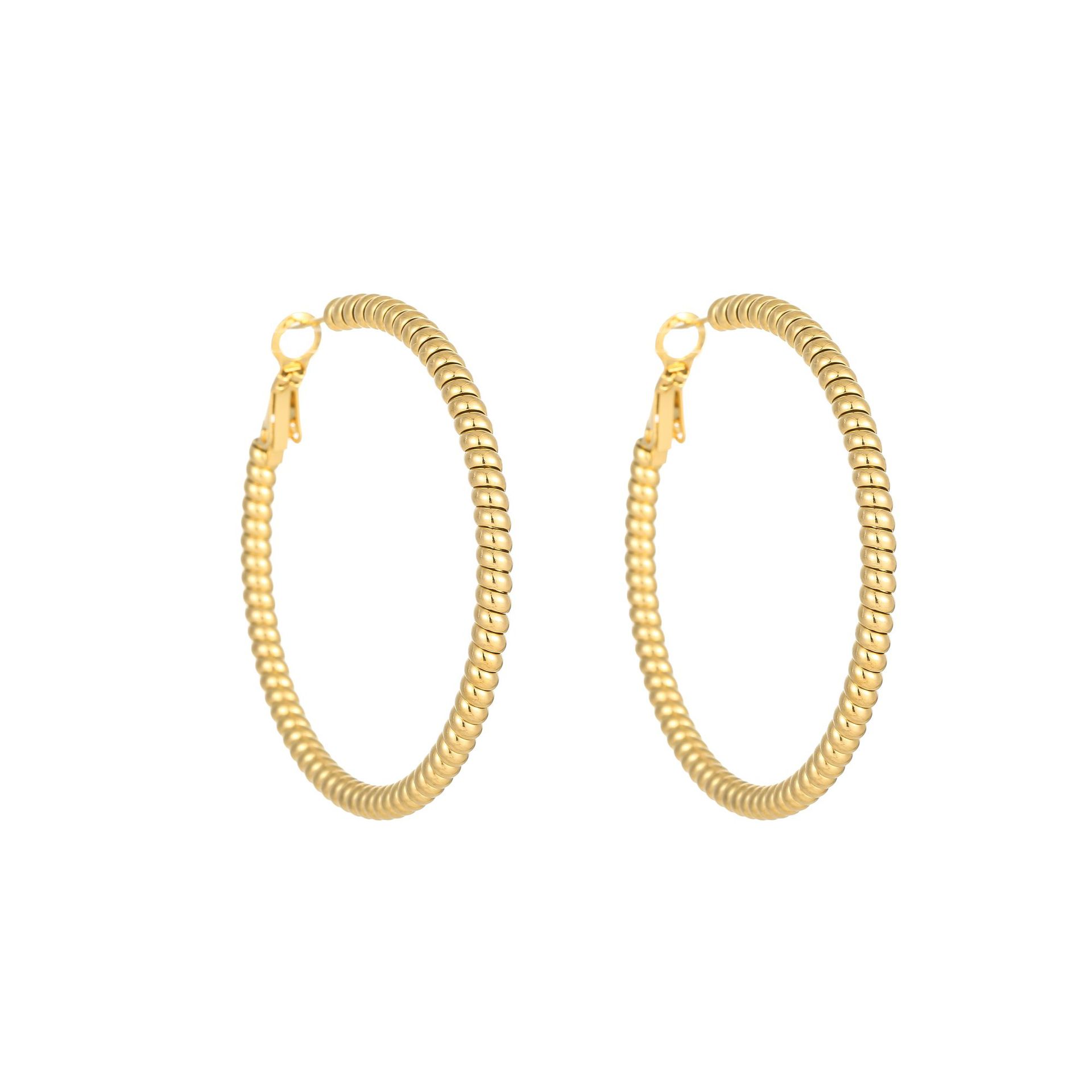 Titanium Steel Material 1 Pair Simple Style Solid Color Plating Titanium Steel Earrings