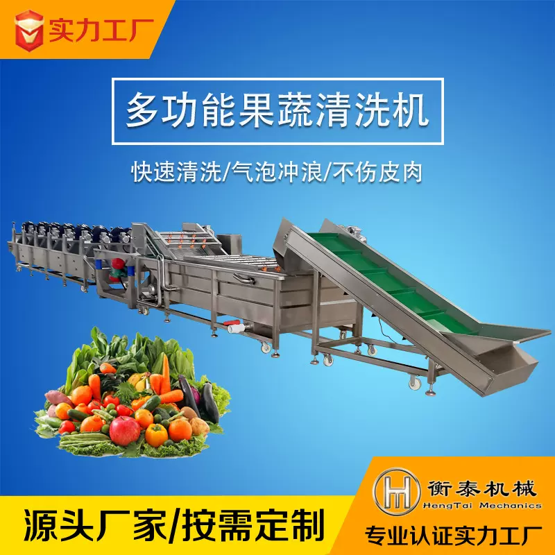 全自动果蔬气泡清洗机 连续式圣女果清洗设备 商用果蔬气泡清洗机