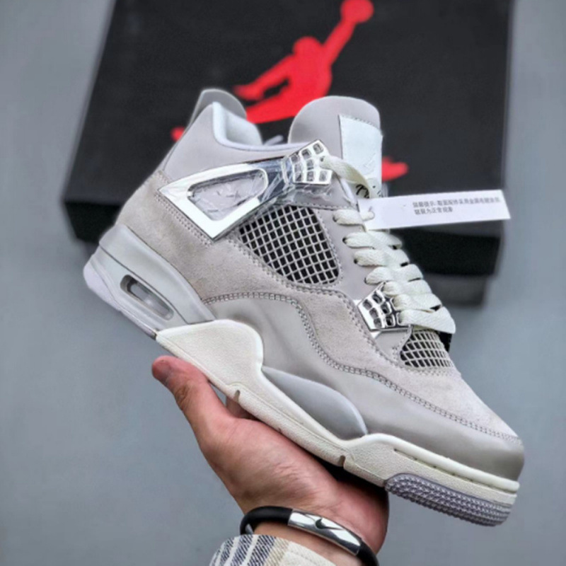 莆田靴工場卸売会社レベル AJ4 電気メッキグレーミリタリーグリーングレーウサギジョー 4 クロスボーダースポーツ男性と女性のブルーシューズ|undefined