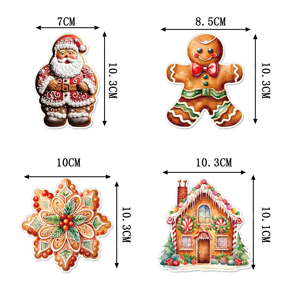 Nuevos adornos colgantes para fiestas navideñas, suministros de decoración navideña con temática de hombre de jengibre de invierno