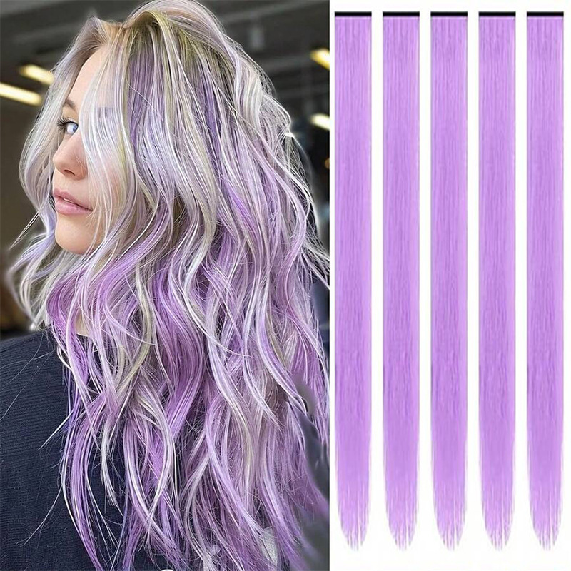 Cross-Border Hot Style Ear-Hanging Hair Dyeing Wig Piece for Women, Simulated Hair, Seamless Color Hair Extensions, One-Piece Wig Patch