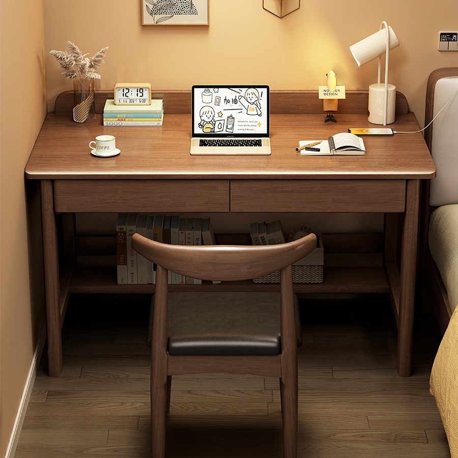 Solid Wood Desk Computer Desk Bedroom Home Student Study Desk Children's Study Desk and Chair Small Apartment Desk