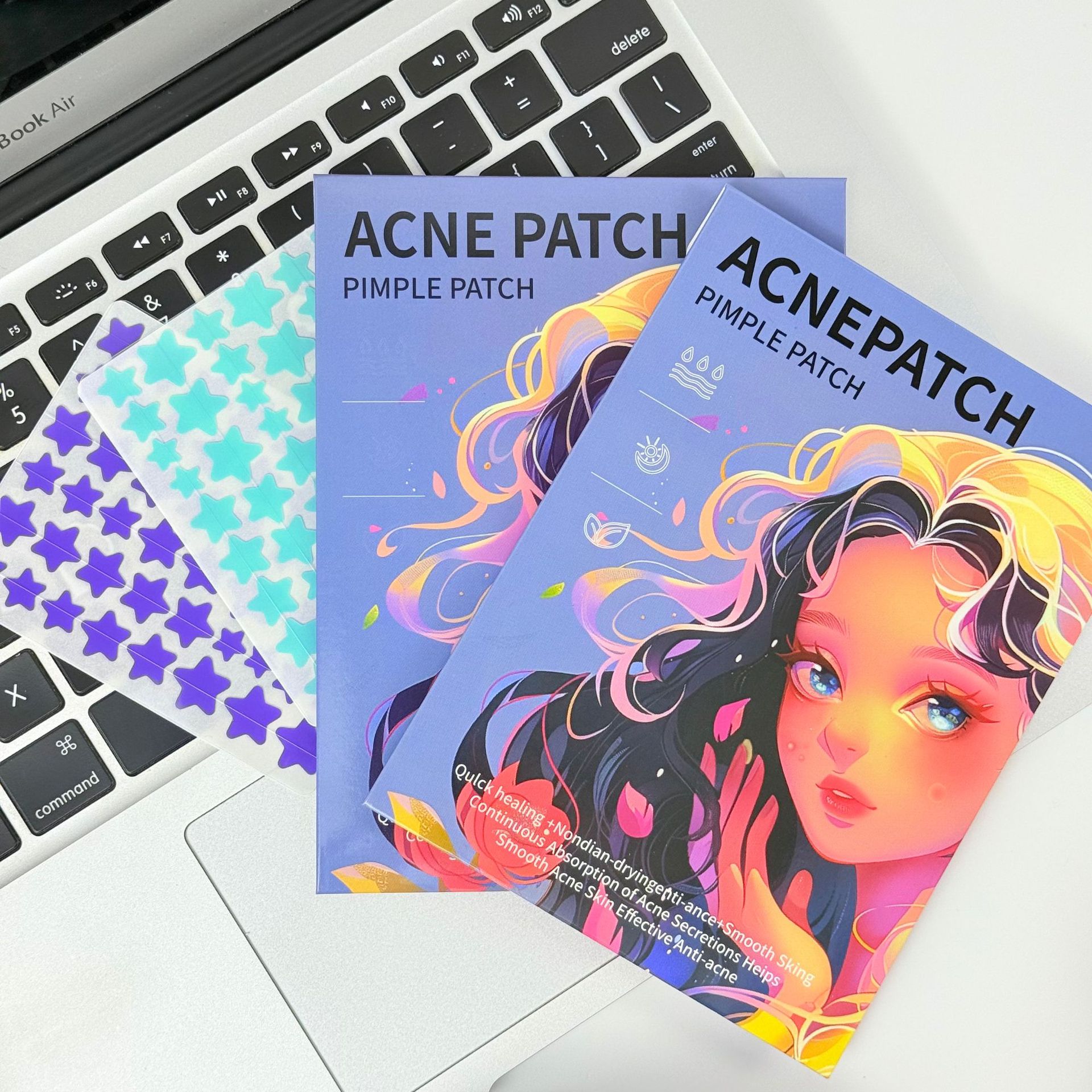ACNE PATCH跨境爆款51粒星星痘痘贴精美卡盒装彩色痘痘贴女生礼物