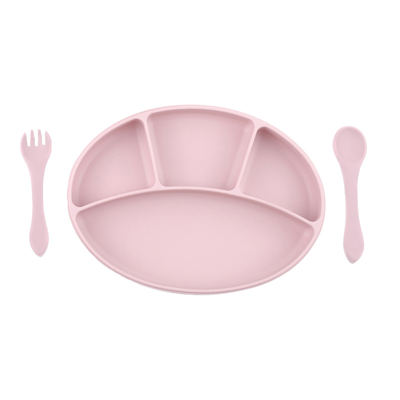 国境を越えた売れ筋の子供用食器、ベビー離乳食ボウル、フォークとスプーン、落下防止、漏れ防止よだれかけセット、シリコンディナープレート|undefined
