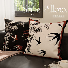 新中式枕套沙发客厅靠垫中国风抱枕床头靠背垫含芯大号护腰靠枕