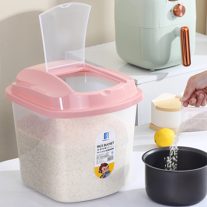 Kitchen and Household Transparent Rice Storage Box for Rice Pots, 50 lbs Capacity, Moisture and Pest Proof, 10 lbs Box, 20 lbs Rice Jar, 30 lbs, Wholesale