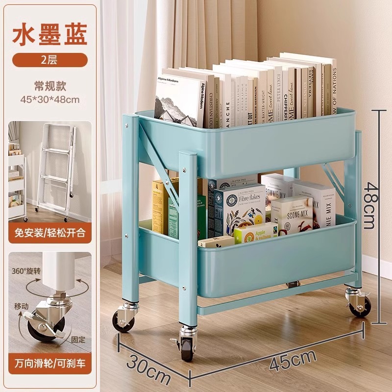 Estante de carro de la sala de deportes electrónicos, estante de almacenamiento de bocadillos extraíble multicapa de piso, plegable de metal integrado sin instalación