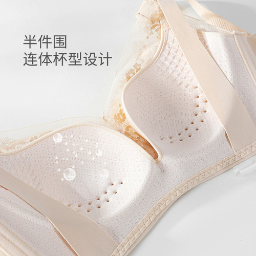 Nursing bra, advanced lace annular breathable holes, non-stuffy maternity bra, push-up support nursing bra, cross-border