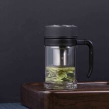 万象双层玻璃杯男士单层水杯带把手柄杯子V214/V211/U213/U214