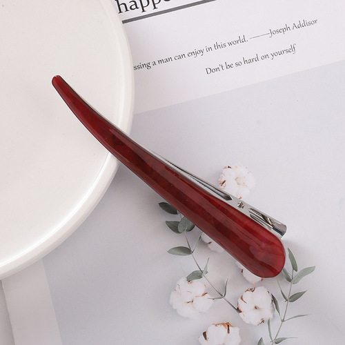 Korean Version Hair Accessories for Women Acrylic Ox Horn Clips Large Size Rear Hairpin Hairstyle Acrylic Hair Clip Pattern Elegant Hairstyle Top Clip