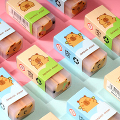 小学生向けのクリエイティブなカピバラ消しゴム、かわいい、カスのない、超きれいな消しゴム、試験用鉛筆消しゴム、文房具