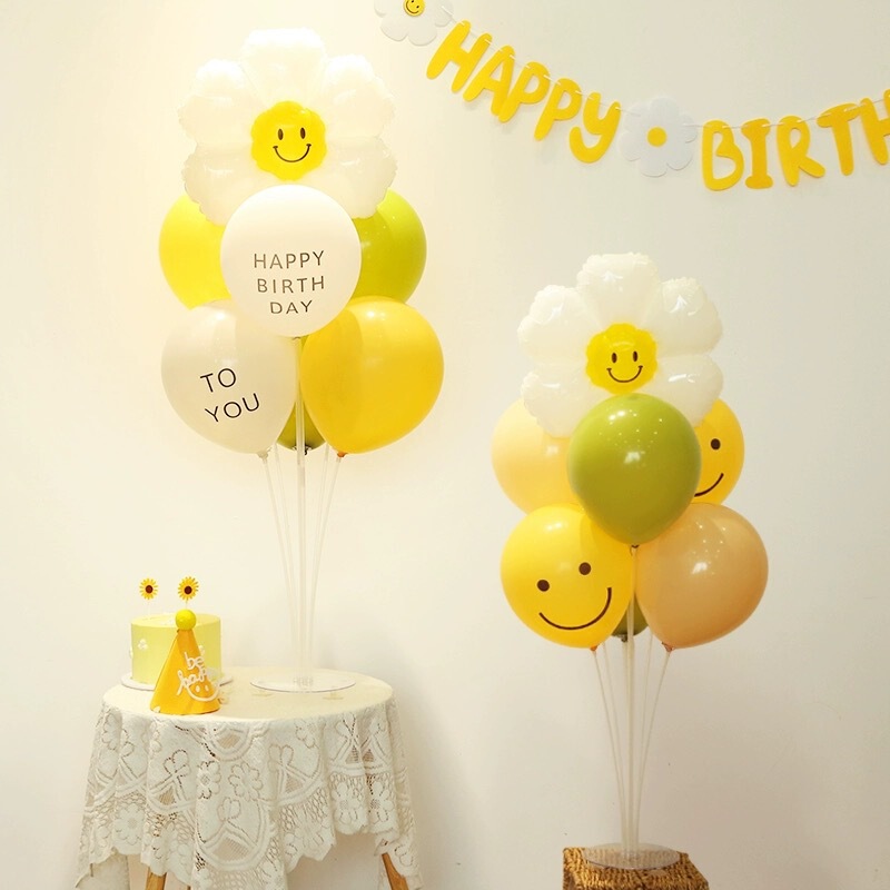 Korean ins Daisy Aluminum Film Balloon Baby Birthday Party Scene Ornaments Arrangement Picnic Decoration Photo Props