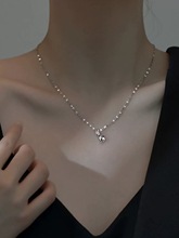 S925纯银小钱袋项链女高级设计感小众福袋吊坠2023新款爆款锁骨链