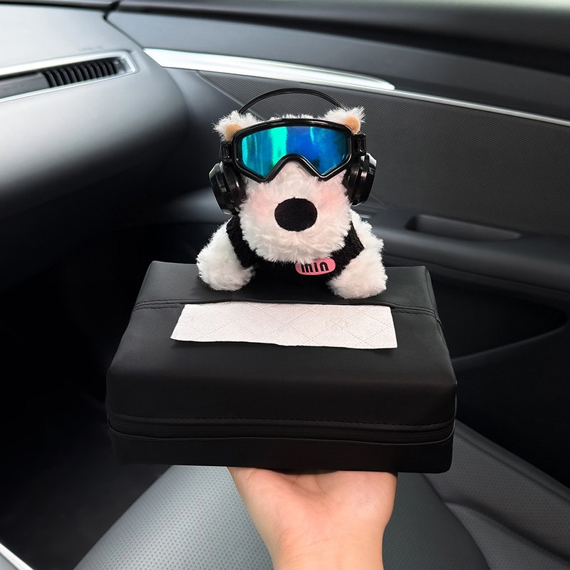 2026 New West Highland Car Armrest Box Tissue Holder, In-car Tissue Box, Seat-mounted Tissue Bag, Therapeutic Style