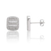 Square earrings for beloved, zirconium, universal silver needle, suitable for import, silver 925 sample, wholesale