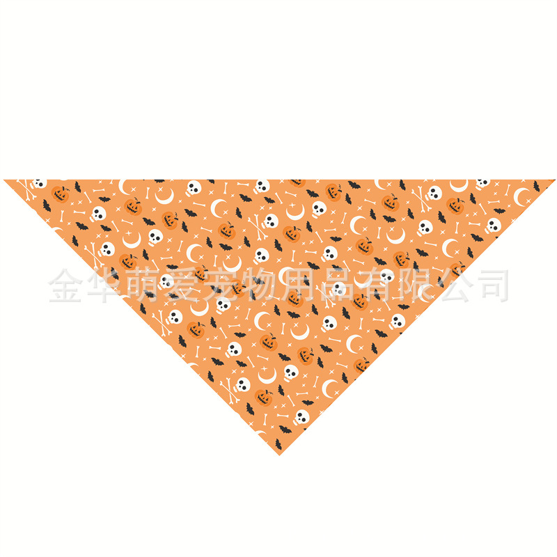 Venta directa de fábrica nueva toalla de saliva para mascotas de Halloween toalla triangular para mascotas babero para perros toalla de saliva para perros puede hacer pedidos