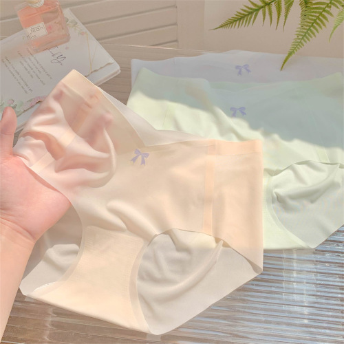 Lightweight Mask Method ~ Girls Ice Silk Seamless Breathable Mask Women's Mulberry Silk Crotch Breathable Underwear Women 2024 New Style