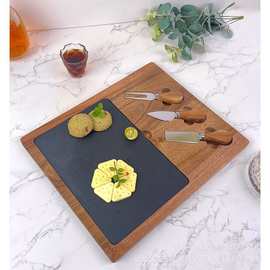 相思木芝士盘带刀具带板岩切板厨房用品牛排托盘家用牛排寿司