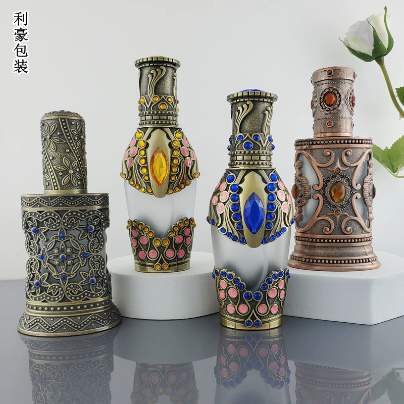 Ближний Восток Египет большой емкости духи распылитель винтажное металлическое стекло пустые бутылки для украшения трансграничных поставок оптом