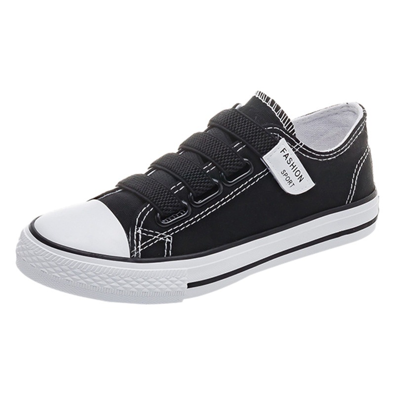 2023 nuevos zapatos de lona de estudiante de velcro zapatos de mujer slip-on mocasines sin encaje todo partido zapatillas de deporte casuales mujeres