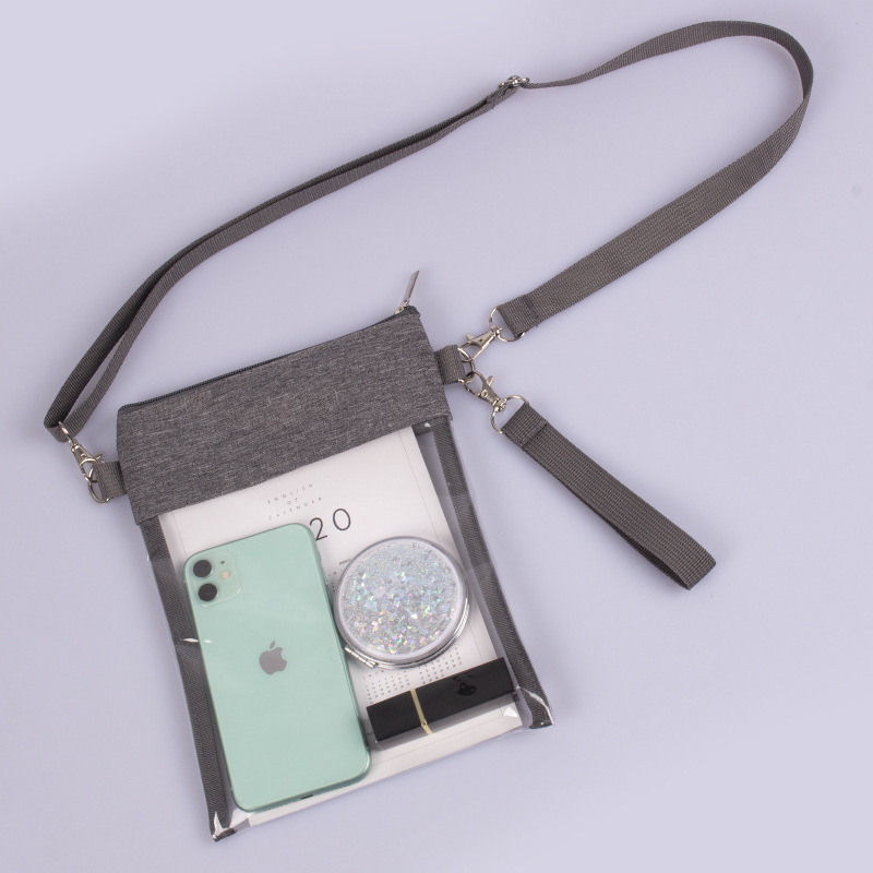 Transparent small bag vertical gray