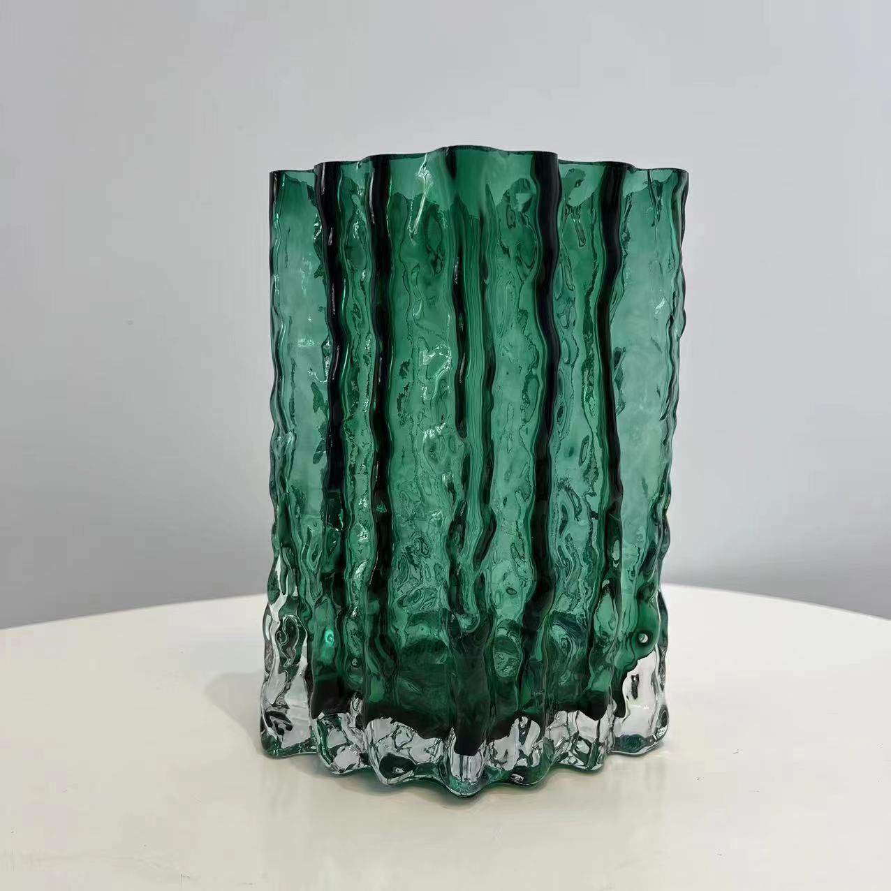 Estilo europeo simple Glaciar transparente florero de cristal de alta calidad Hotel cama y desayuno Lily Rose arreglo de flores decoración