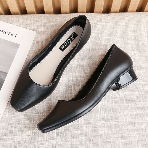 Popular Korean fashionable women's single-layer shoes with soft soles and outer wear women's sandals, non-slip thick heel work shoes, four-season rubber shoes