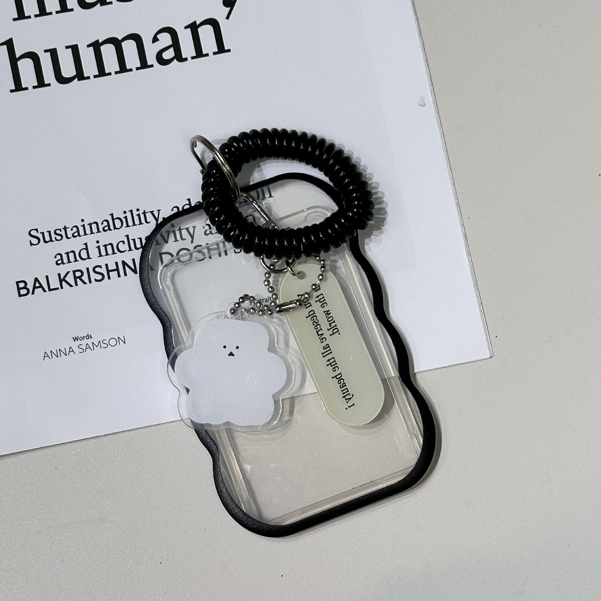 INS simple transparente titular de la tarjeta estudiante campus tarjeta de acceso llavero de moda permiso de trabajo cubierta protectora de doble cara transparente