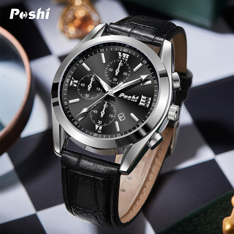 Reloj de Cuarzo Deportivo Multifuncional para Hombre de Aleación y Cuero, Impermeable, Luminoso, Calendario, para Hombres image 4