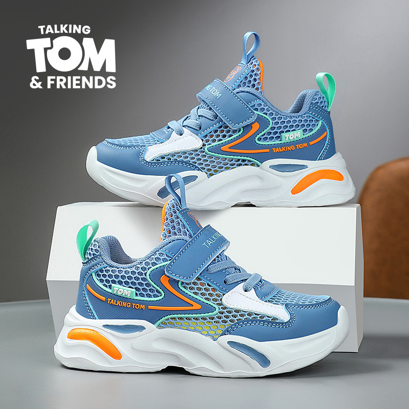 Zapatos para niños Tom Cat 2025 verano nuevo estilo zapatos deportivos de malla para niños para estudiantes de primaria zapatos para correr ligeros al por mayor físico