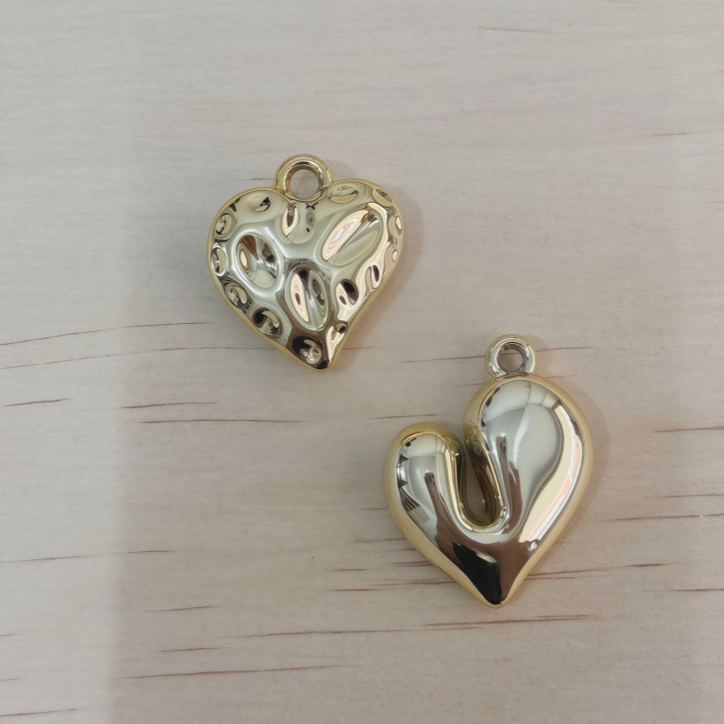 Chapado en oro y plata para proteger el color de la superficie brillante de acrílico melocotón amado colgante en forma de corazón pulsera manual collar de clavícula juguete DIY image 42