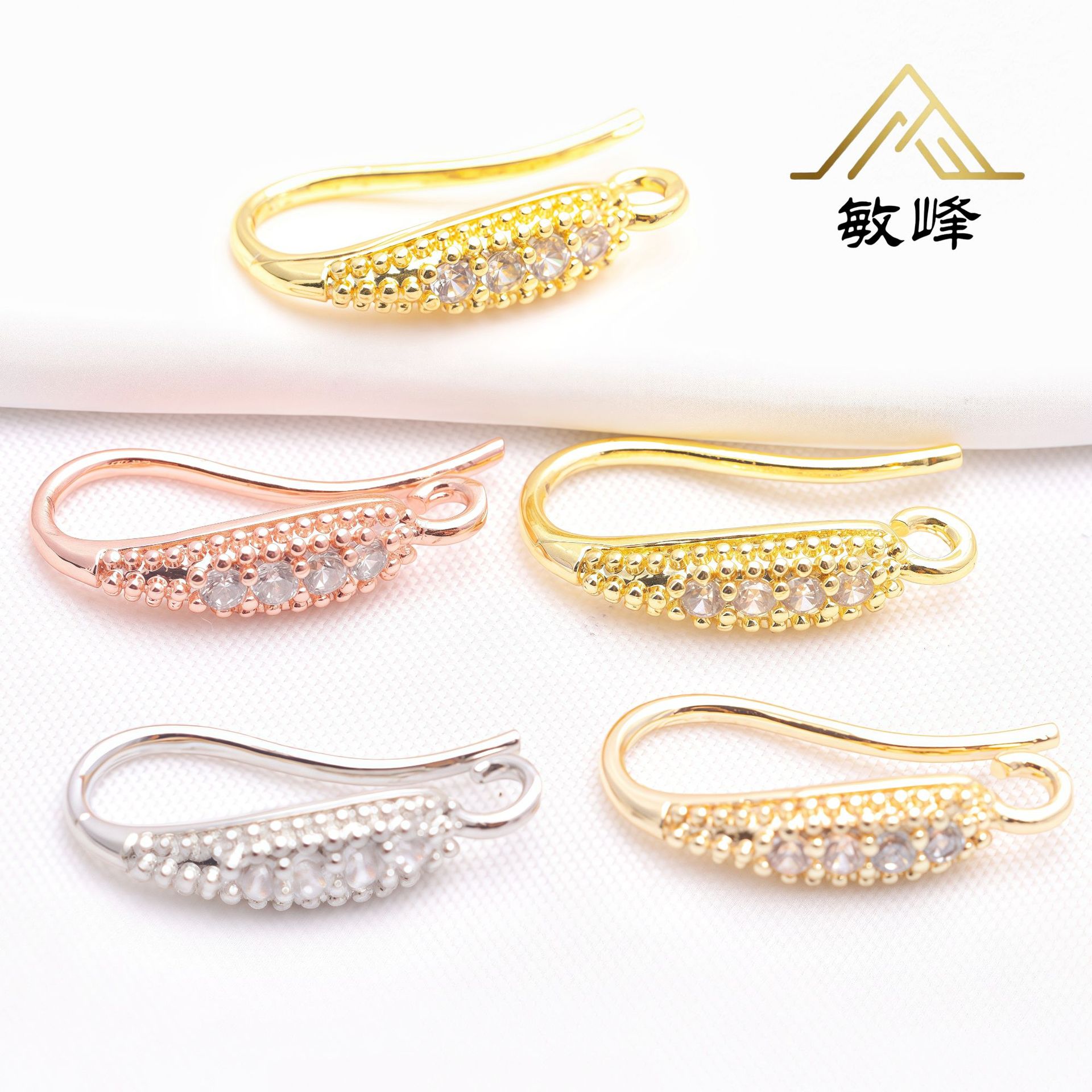 Golden accessories with zircon