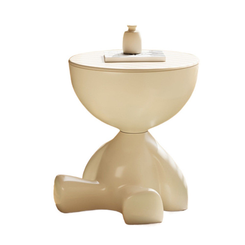 Cream-style coffee table with a sleek, modern design—perfect as a side or floor-standing storage piece for small apartments and living room sofas.