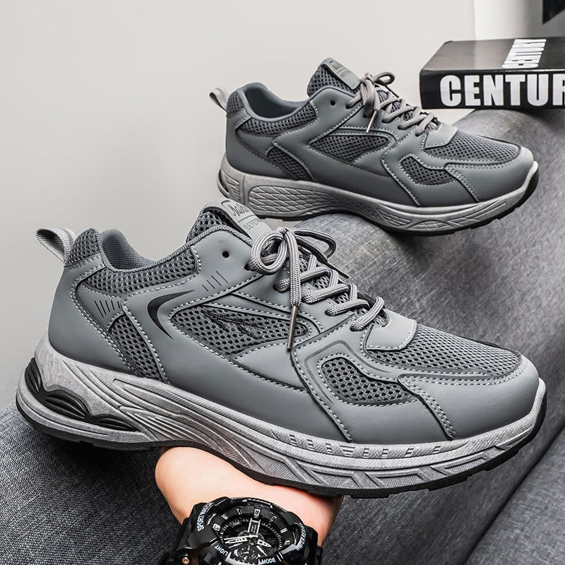 2026 zapatos de hombre de verano nuevos zapatos de malla transpirables de moda para hombres zapatos deportivos de suela gruesa casuales zapatos de moda de papá