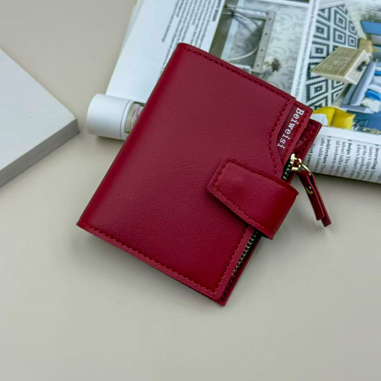 Cartera directa transfronteriza de damas, cartera de tarjetas plegables, cartera multifuncional, cartera de tarjetas, cartera de hebilla caliente de Amazon