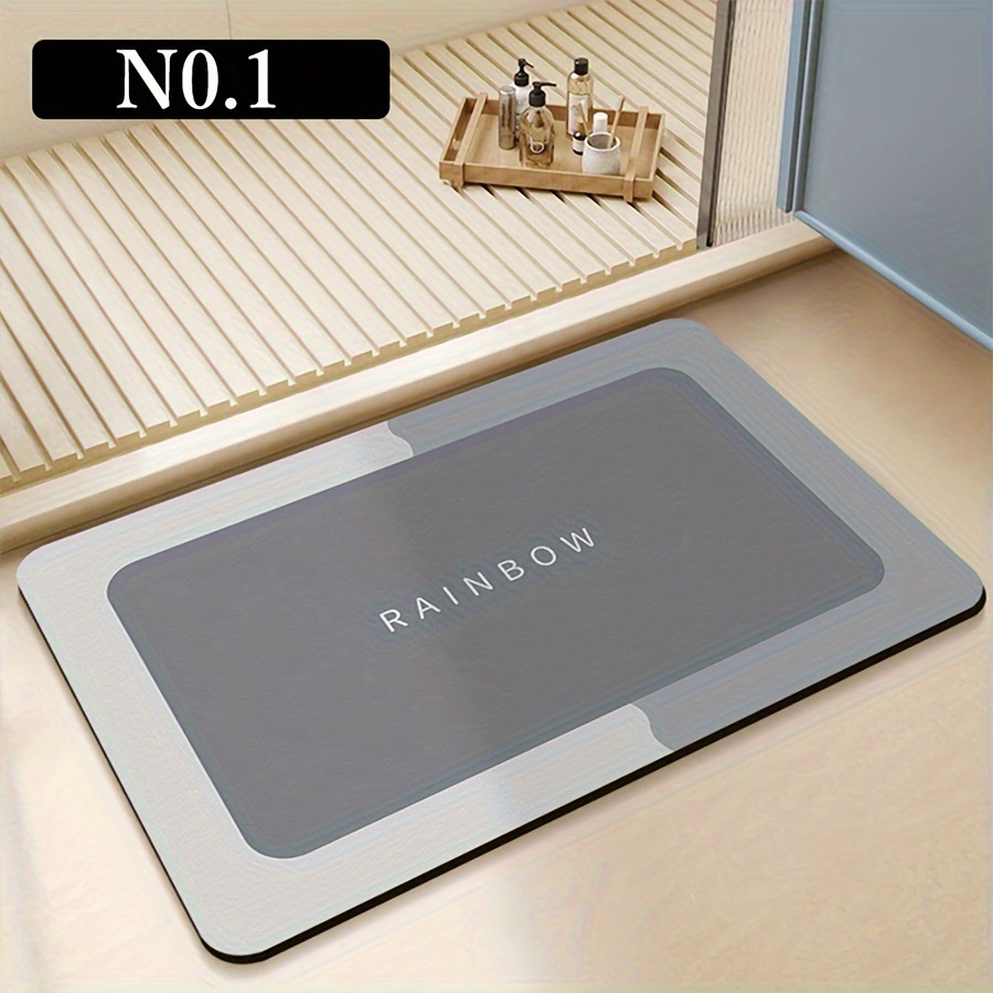 Modern Minimalist High-End Bathroom Anti-Stain Non-Slip Floor Mat, Water-Absorbent Easy-Care Foot Mat for Shower Room, Wear-Resistant Entrance Door Mat