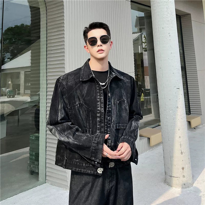 Denim retro matte design jacket, trend of season