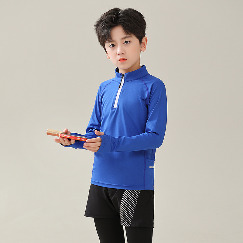 Otoño e invierno al aire libre de los hombres y las mujeres del collar del soporte media cremallera de secado rápido ropa de manga larga Club adulto ropa de tenis en stock impreso