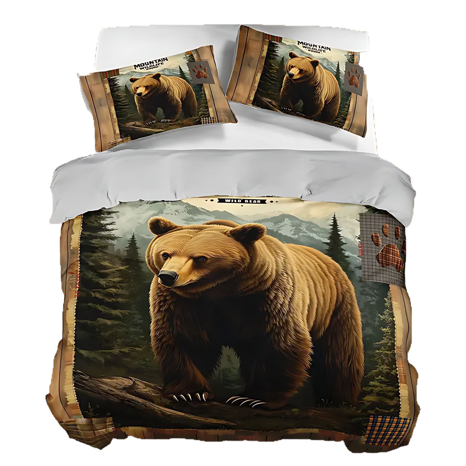 TEMU / JIT transfronterizo oso impresión digital de alta definición cómodos edredón conjunto fuente de fabricantes puede ser fijado