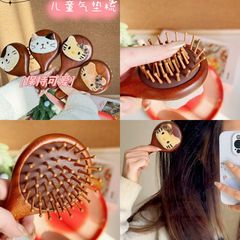 Insミニクッション櫛マッサージ櫛通用成人児童檀木櫛エアバッグクッション頭部経絡櫛