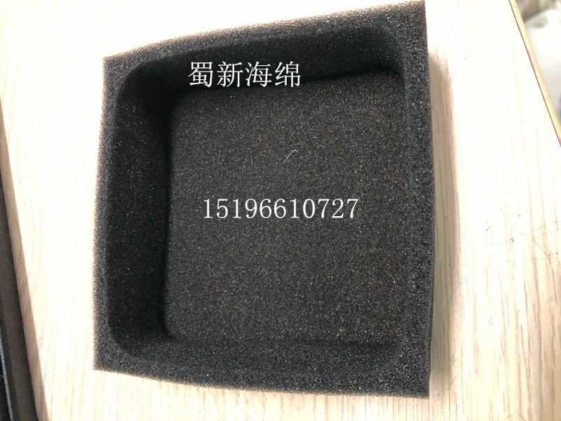 厂家供应黑色中密度缓冲包装海绵/仪器缓冲包装快递海绵