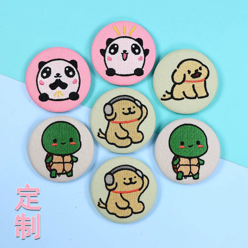 Круглый 58 вышитый бар значок мультяшный жесть брошь кампусная вечеринка брошь культурная и творческая ткань подарок