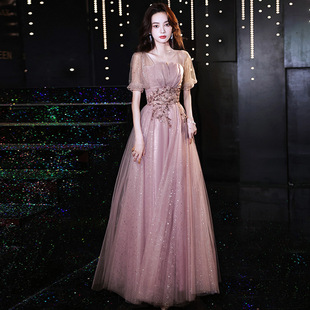 Evening Dress for Women 2025 New Style Birthday Banquet Party Elegant Socialite Host Fairy Slimming Look Dress