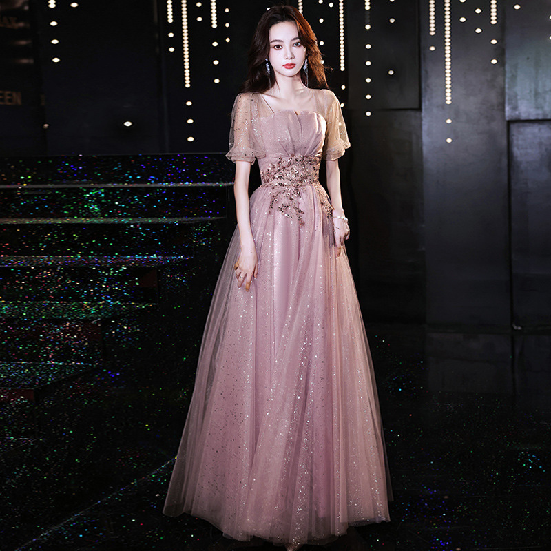 Evening Dress for Women 2026 New Style Birthday Party Elegant Socialite Host Fairy-Like Slim-Fit Dress