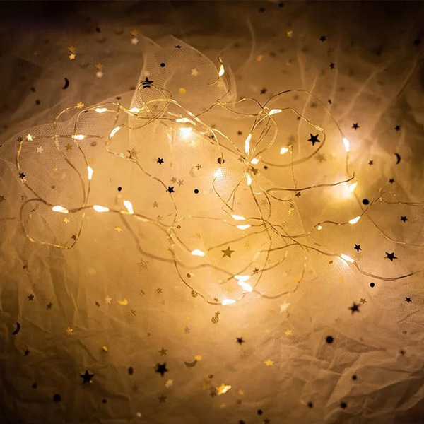 Led gift box cake bouquet decoration copper wire lantern light…