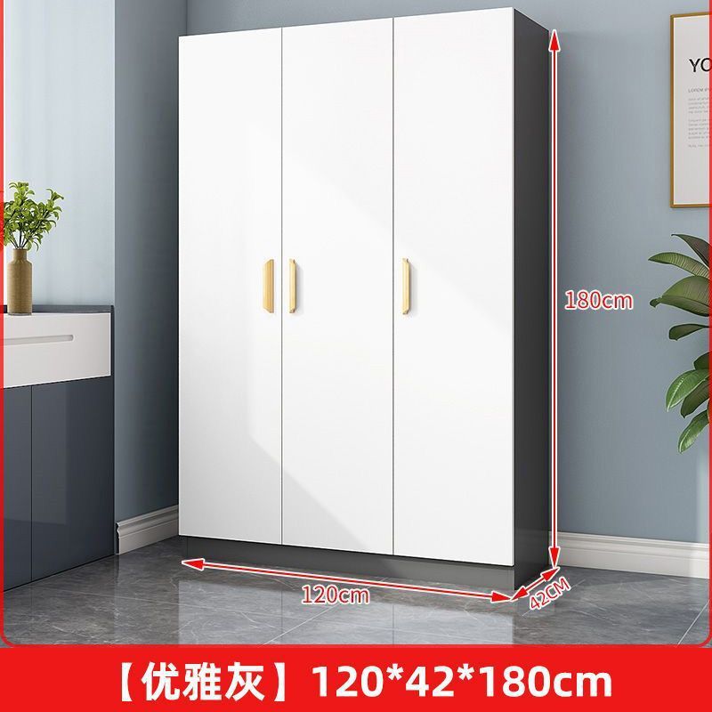 衣柜对开门家用卧室简易出租房用小户型板式柜收纳柜子网红挂衣橱|undefined