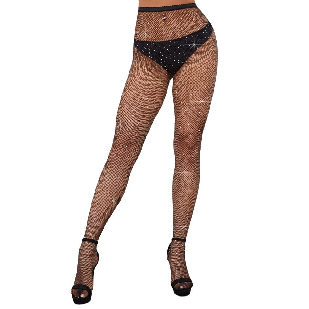 Посещаемая фабрика Ихву Spot Hot Diamond Web Small Network Small Pants Sex Emotional Fishing Fishing Network Socks Hollow Socks Female White Diamond Model Full Diamond