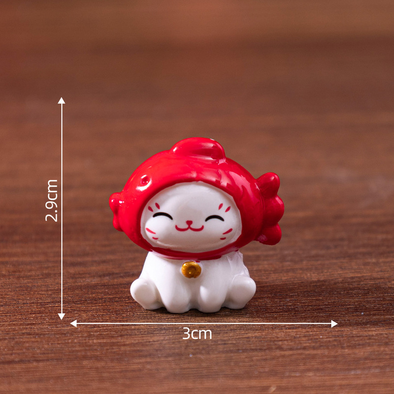 マイクロ風景かわいい新年招き猫人形かわいい diy 装飾ブラインドバッグアクセサリーデスクトップ車の装飾品|undefined