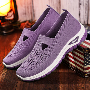 Shoes for Women in Summer, Breathable and Comfortable Single Shoes, Cross-Border Shoes for Middle-Aged and Elderly Mothers, Soft Soles That Are Not Tiring for Feet, Casual Mesh Shoes