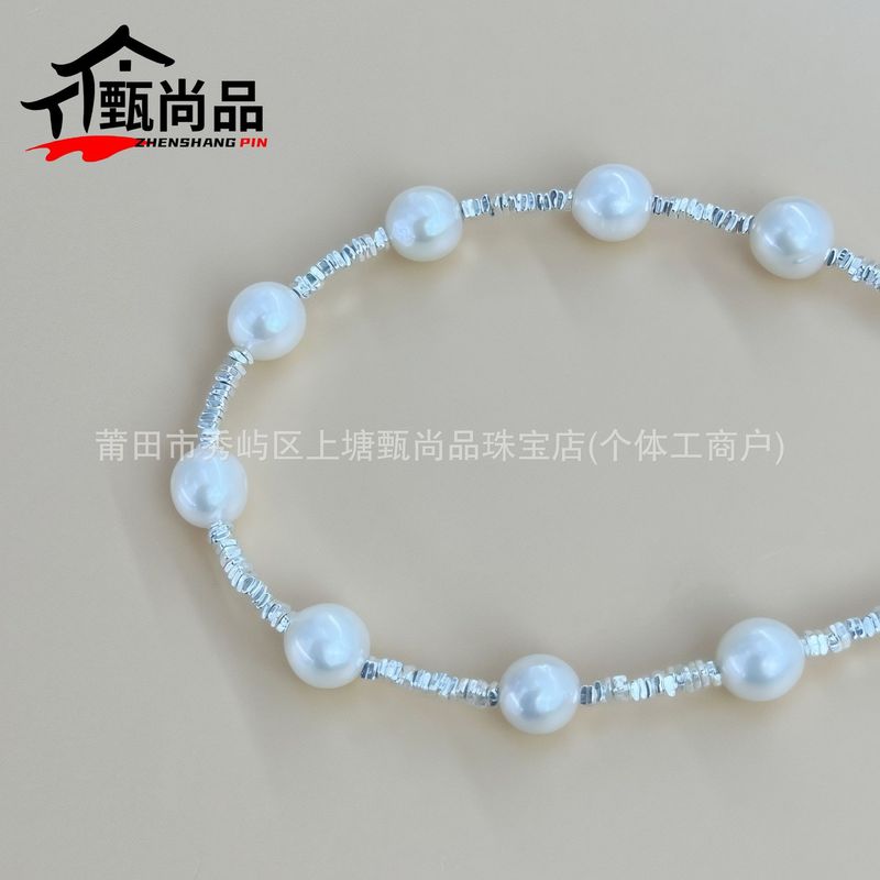 足银999碎银珍珠手串轻奢高级感小众手链百搭新款碎银几两手饰|undefined